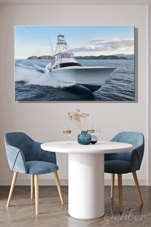 Kanvas Tablo Yatay Tekli Ev Kafe Ofis Beyaz Renkli Geniş Viking Sportfishing Boat 2732