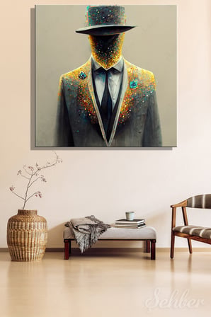 Kare Kanvas Tablo Tekli Ev Kafe Ofis Zengin Adam Zenginlik Sembolü Dijital Sanat 2740