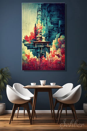 Kanvas Tablo Dikey Tekli Ev Kafe Ofis Cyberpunk Dystopia Ukiyo-e Japanese Retro Style Manzara 2755