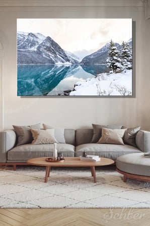 Yatay Kanvas Tablo Tekli Ev Kafe Ofis Kanada Banff Ulusal Parkı Lake Louise Louise Gölü 2758