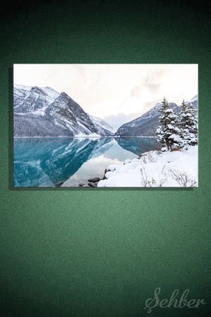 Yatay Kanvas Tablo Tekli Ev Kafe Ofis Kanada Banff Ulusal Parkı Lake Louise Louise Gölü 2758