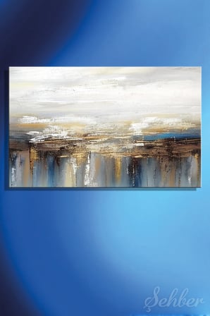 Yatay Kanvas Tablo Tekli Ev Kafe Ofis Gilded Earth Altın Varak Efekt Soyut Manzara tablosu 2760