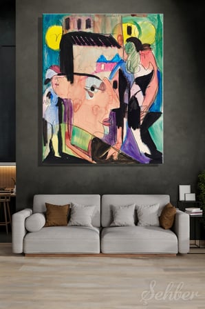 Dikey Kanvas Tablo Tekli Ev Kafe Ofis Ernst Ludwig Kirchner'in 1928 tarihli Otoportre Eseri 2775