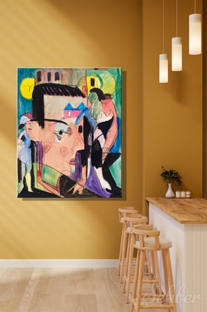 Dikey Kanvas Tablo Tekli Ev Kafe Ofis Ernst Ludwig Kirchner'in 1928 tarihli Otoportre Eseri 2775