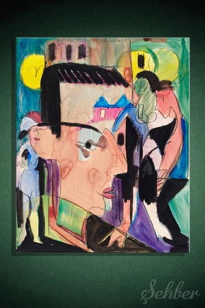 Dikey Kanvas Tablo Tekli Ev Kafe Ofis Ernst Ludwig Kirchner'in 1928 tarihli Otoportre Eseri 2775