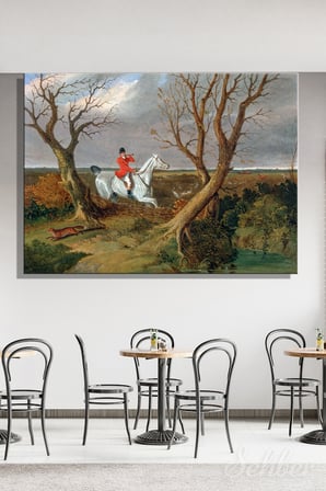 Yatay Kanvas Tablo Tekli Ev Kafe Ofis John Frederick Herring The Suffolk Hunt: Gone Away Eseri 2777