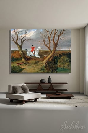 Yatay Kanvas Tablo Tekli Ev Kafe Ofis John Frederick Herring The Suffolk Hunt: Gone Away Eseri 2777