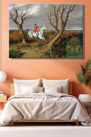 Yatay Kanvas Tablo Tekli Ev Kafe Ofis John Frederick Herring The Suffolk Hunt: Gone Away Eseri 2777