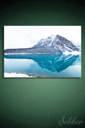 Yatay Kanvas Tablo Tekli Ev Kafe Ofis Kanada Banff Ulusal Parkı Louise Gölü Kış Manzarası 2781