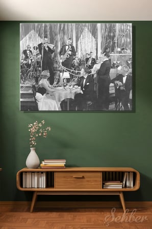 Yatay Kanvas Tablo Tekli Ev Kafe Ofis Caz Çağı First Nighters Siyah Beyaz Vintage Fotoğraf 2790