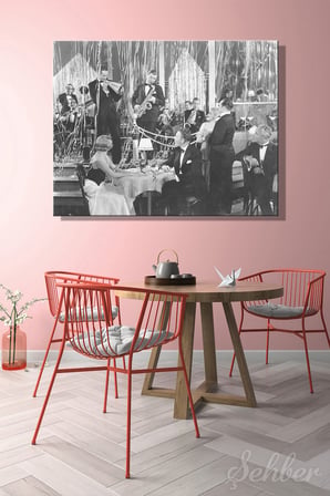 Yatay Kanvas Tablo Tekli Ev Kafe Ofis Caz Çağı First Nighters Siyah Beyaz Vintage Fotoğraf 2790