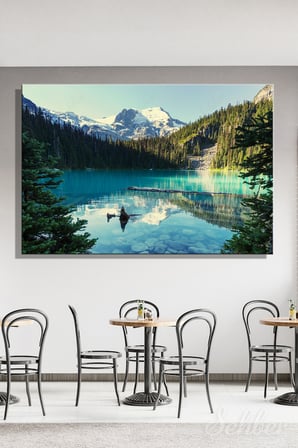 Yatay Kanvas Tablo Tekli Ev Kafe Ofis Kanada British Columbia Eyaleti  Joffre Gölleri 2805
