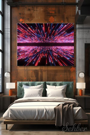 Yatay Kanvas Tablo Tekli Ev Kafe Ofis Kozmik Fonda Big Bang Galaxy Horizon Soyut 2836