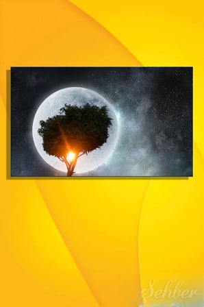 Kanvas Tablo Yatay Tekli Ev Kafe Ofis Sergey Nivens Gece Yalnız Ağaç İsimli Fotoğraf 2841
