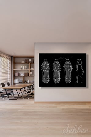 Yatay Kanvas Tablo Tekli George W. Harper 1.867.219 Numaralı Beyzbol Kramponu Patent Çizimi 2870
