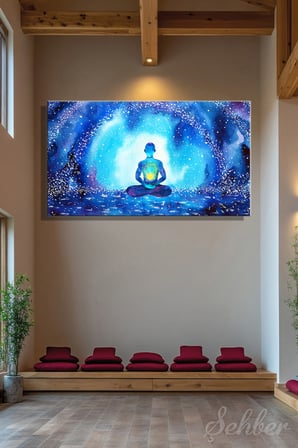Kanvas Tablo Yatay Tekli  Yogo Meditasyon Ruh Sağlığı Ruhsal Şifa Soyut İllüstrasyon 2879