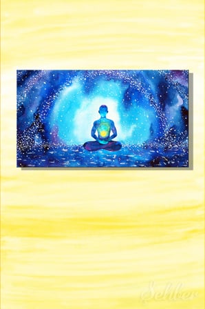 Kanvas Tablo Yatay Tekli  Yogo Meditasyon Ruh Sağlığı Ruhsal Şifa Soyut İllüstrasyon 2879
