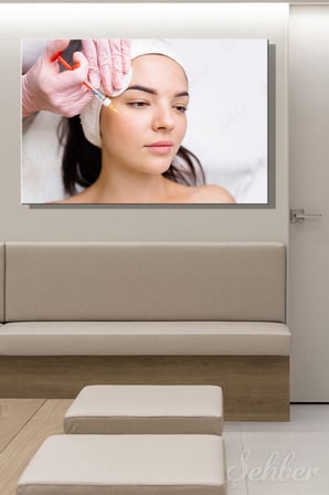 Yatay Kanvas Tablo Tekli Kuaför Güzellik Salonu Kozmetik Enjeksiyon Prosedürü Botoks 2890