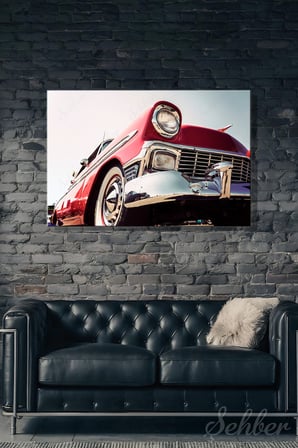 Yatay Kanvas Tablo Tekli Ev Kafe Ofis İkonik Krom Ön Tamponuyla Klasik 1956 Chevrolet Bel Air 2903