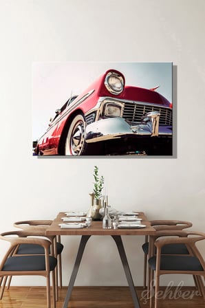 Yatay Kanvas Tablo Tekli Ev Kafe Ofis İkonik Krom Ön Tamponuyla Klasik 1956 Chevrolet Bel Air 2903