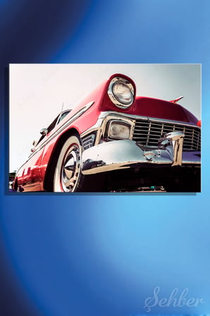 Yatay Kanvas Tablo Tekli Ev Kafe Ofis İkonik Krom Ön Tamponuyla Klasik 1956 Chevrolet Bel Air 2903