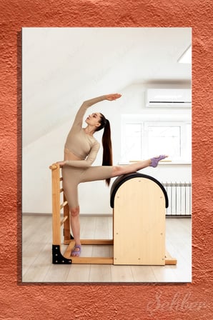 Dikey Kanvas Tablo Tekli Spor Salonu Lader Barrel İle Plates Esneklik Ve Denge Egzersizi 2904