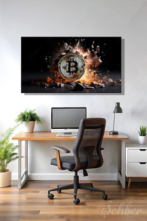 Yatay Kanvas Tablo Tekli Ofis Broker Bankacılık Yatırım Kripto Para Bitcoin Borsa Forex 2907