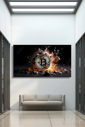 Yatay Kanvas Tablo Tekli Ofis Broker Bankacılık Yatırım Kripto Para Bitcoin Borsa Forex 2907