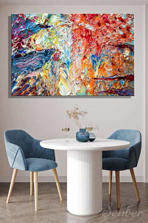 Yatay Kanvas Tablo Tekli Ev Kafe Ofis Peter Nottrott'un Daydream Red And Gold XL 1 Soyut Eseri 2914