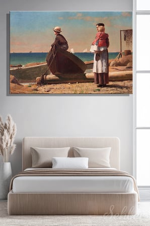 Yatay Kanvas Tablo Tekli  Winslow Homer Dad's Coming! Baba Geliyor! İsimli Eseri 2926