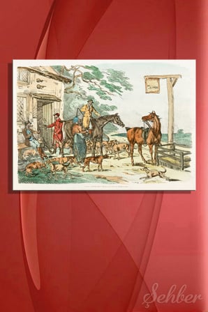 Yatay Kanvas Tablo Tekli Henry Alken Hunters Before Hunting Avlanmadan Önce AvcılarTablosu 2931