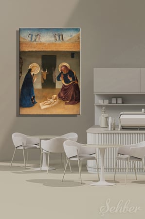Dikey Kanvas Tablo Tekli Ev Kafe Ofis Zanobi Strozzi Doğuş The Nativity İsimli Eseri 2935