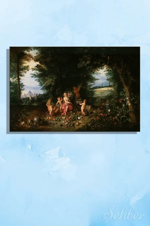 Yatay Kanvas Tablo Tekli Jan Brueghel The Younger Landscape with Ceres Allegory of Earth 2940