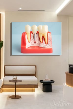 Yatay Kanvas Tablo Tekli Ağız Diş Sağlığı Dişçi Poliklinik Hastane Dental İmplant Simülasyonu 2949