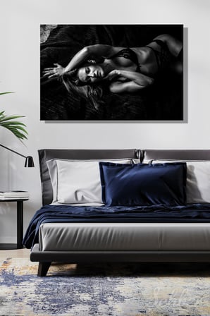  Dantel İç Çamaşırlı Kadın Model Sanatsal Fotoğraf Yatay Kanvas Tablo Tekli Ev Kafe Ofis 3136