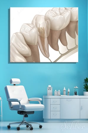 Kök Kanal Tedavisini Gösteren Profesyonel Bir Endodontik Kanvas Tablo Yatay Ağız Diş Sağlığı 3514