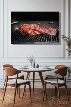 Aromatik Ve Gevrek Bir Dış Kabuğa (Bark) Sahip Dana Göğüs Eti (Brisket) Yatay Kanvas Tablo 3560