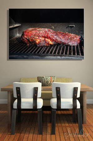 Aromatik Ve Gevrek Bir Dış Kabuğa (Bark) Sahip Dana Göğüs Eti (Brisket) Yatay Kanvas Tablo 3560