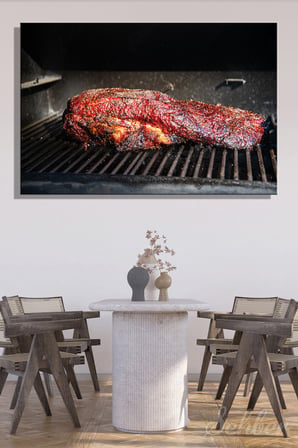 Aromatik Ve Gevrek Bir Dış Kabuğa (Bark) Sahip Dana Göğüs Eti (Brisket) Yatay Kanvas Tablo 3560