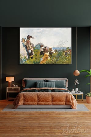Winslow Homer "Berry Pickers" Eserin Reprodüksiyonu Yatay Kanvas Tablo Tekli 3567