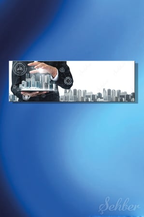 Dijital Şehir Modelleme Akıllı Çözümler Yatay Kanvas Tablo Tekli  Emlak Ofisi İnşaat Gyo Mimarlık 3595