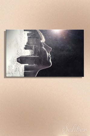"Bright Ideas İn Her Head" (Kafasındaki Parlak Fikirler) Adlı Sergei Nivens Eseri Yatay Kanvas Tablo 3627