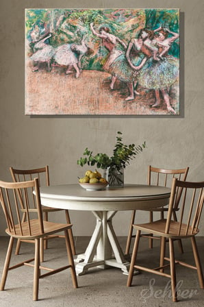 Edgar Degas'nın Pastel Boyayla Yaptığı Ünlü "Ballet Scene" Adlı Eseri Yatay Kanvas Tablo 3718