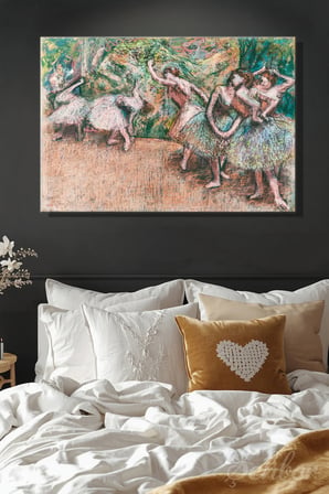 Edgar Degas'nın Pastel Boyayla Yaptığı Ünlü "Ballet Scene" Adlı Eseri Yatay Kanvas Tablo 3718