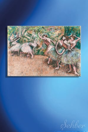 Edgar Degas'nın Pastel Boyayla Yaptığı Ünlü "Ballet Scene" Adlı Eseri Yatay Kanvas Tablo 3718