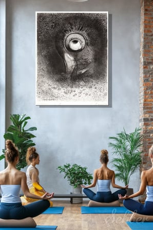 Odilon Redon Il Y A Peut-Être Une Première Vision Tentée Dans La Fleur Adlı Eseri Kanvas Tablo 3722