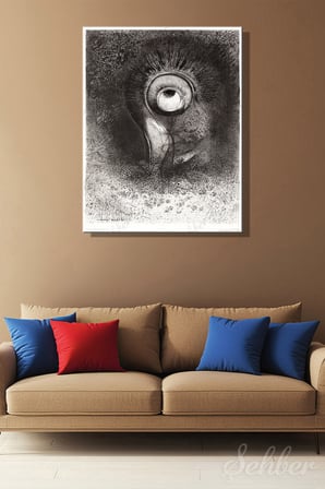 Odilon Redon Il Y A Peut-Être Une Première Vision Tentée Dans La Fleur Adlı Eseri Kanvas Tablo 3722