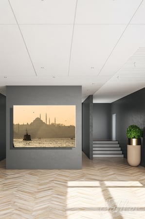 Gün Batımında İstanbul Silüetinin Tarihi Dokususu Nostaljik Bir Manzara Yatay Kanvas Tablo Tekli 3806