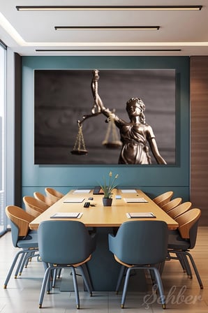 Adalet Tanrıçası (Themis) Figürüne Ait Bronz Renkli Bir Heykel Yatay Kanvas Tablo 3835