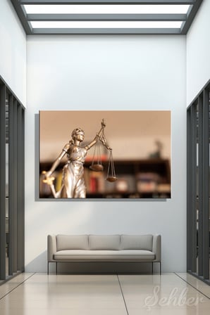 Adalet Tanrıçası Themis (Lady Justice) Figürüne Ait Bir Biblo Yatay Kanvas Tablo 3843